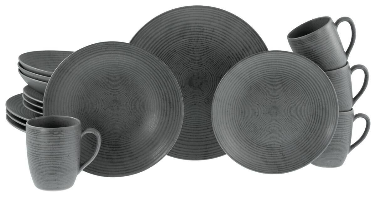 CreaTable Kombiservice Catania anthrazit Steinzeug 16 tlg.