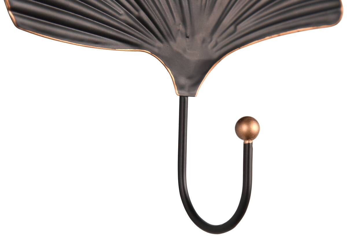 Garderobenhaken Merle schwarz gold Optik Metall B/H/T: ca. 15x15x4 cm