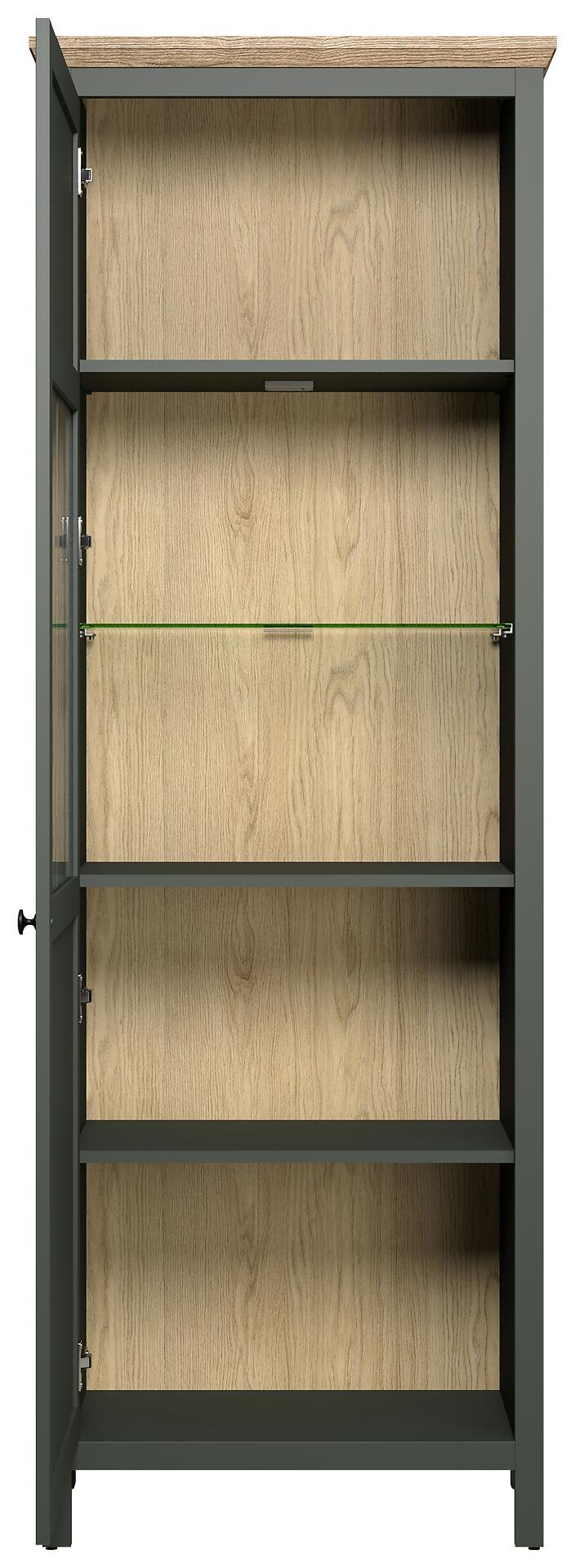 Vitrine Stanton tannengrün Eiche Evoke Coast Nachbildung B/H/T: ca. 69x198x39 cm