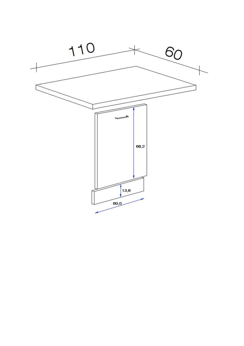Flex-Well Geschirrspüler- Frontset Cara grün B/H/T: ca. 110x85x60 cm