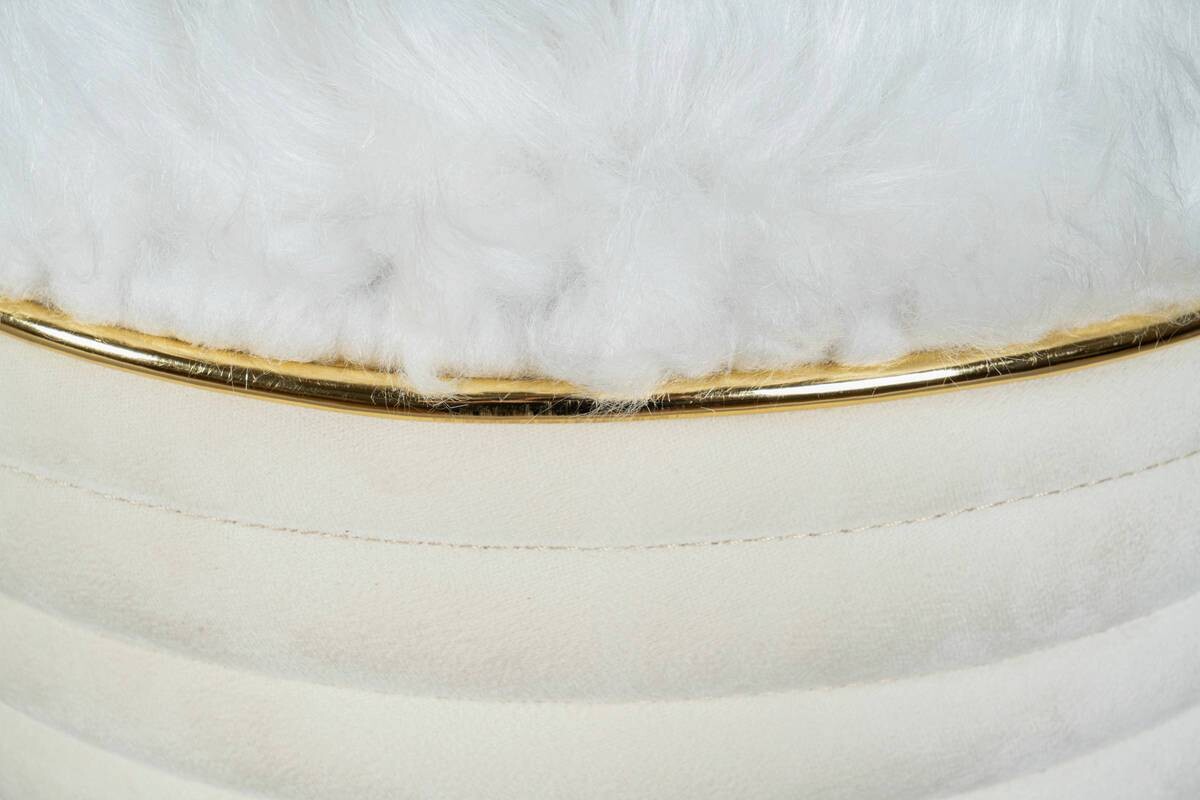 360 Living Hocker Doric 300 elfenbein gold H/D: ca. 50x42 cm