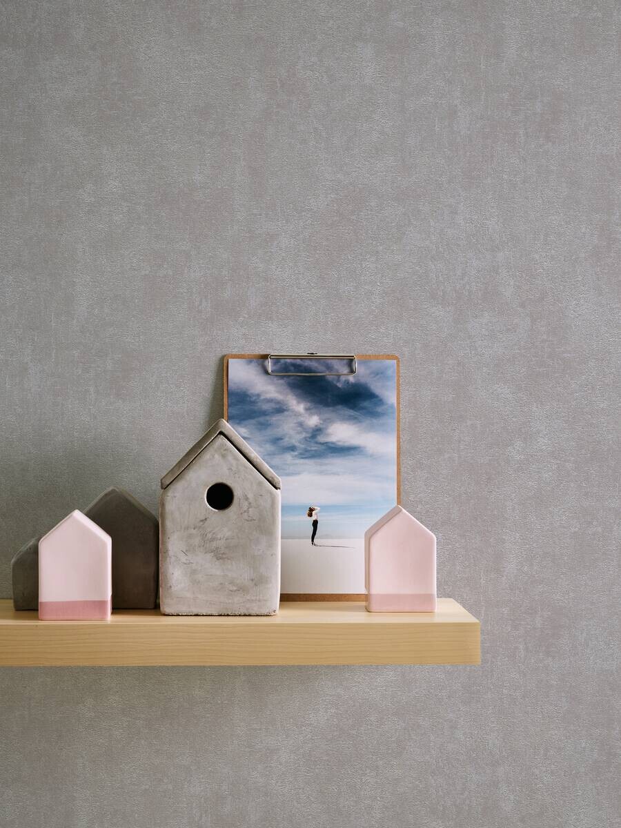 A.S.Creation Vliestapete Elements Uni grau B/L: ca. 53x1005 cm