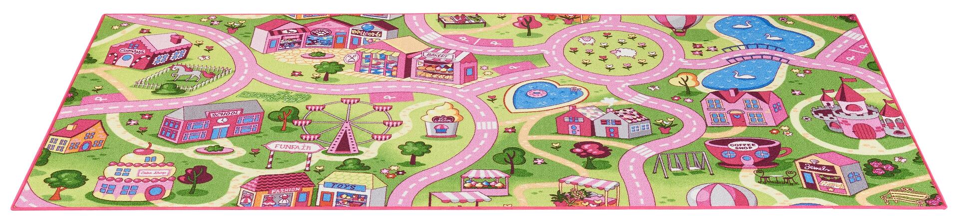 Kinderteppich Sweet Town pink B/L: ca. 95x200 cm