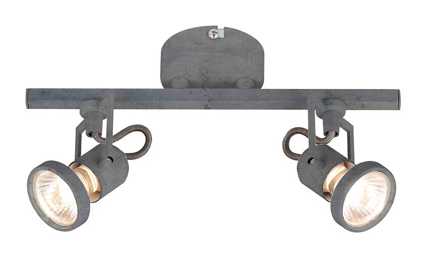 SPOT Light Spotbalken Concreto Beton Metall B/H/T: ca. 28x15x8 cm GU10 2 Brennstellen