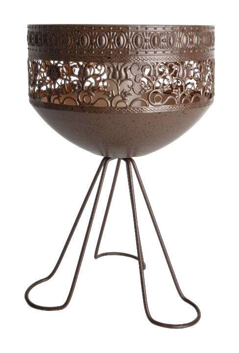 LED-Solarleuchte mit Standfuß NV5276520 braun Metall B/H/L: ca. 22x35x22 cm