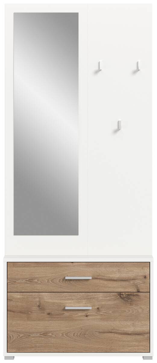 Garderobe POLO weiß Nox Oak Nachbildung B/H/T: ca. 80x190x38 cm