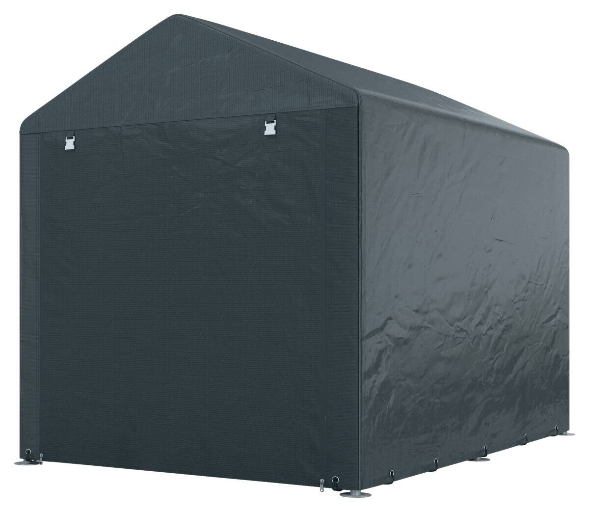 Outsunny Garagenzelt dunkelgrau Polyester B/H/L: ca. 218x172x160 cm