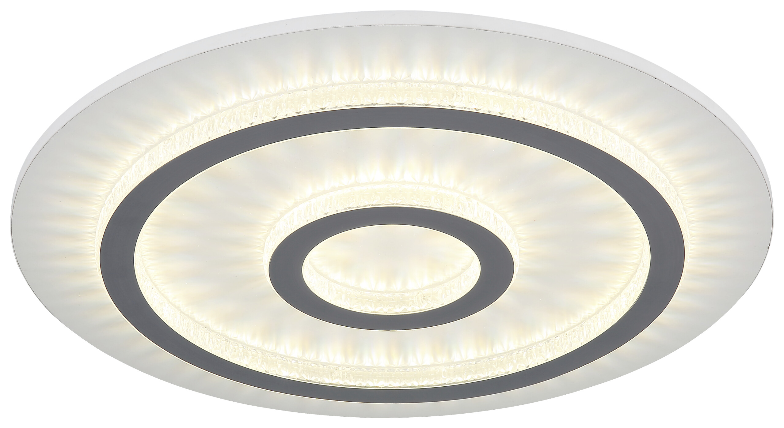 GLOBO LED-Deckenleuchte hellgrau klar weiß Kunststoff Metall H/D: ca. 5,5x45 cm 1 Brennstellen