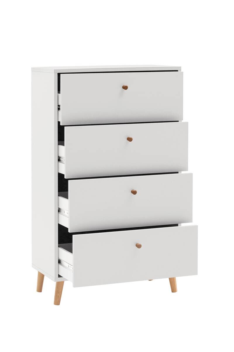 Kommode Bjarne weiß B/H/T: ca. 60,1x101,3x33 cm