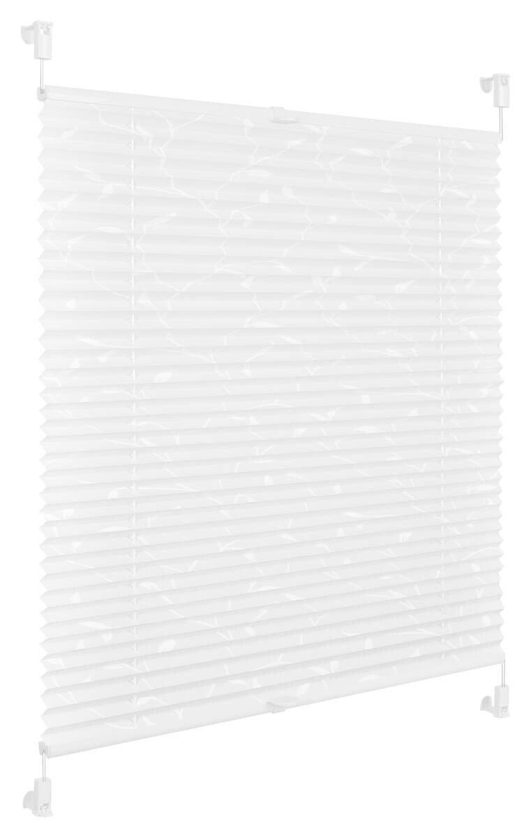 LICHTBLICK Spannplissee Pflanze weiß B/L: ca. 60x130 cm