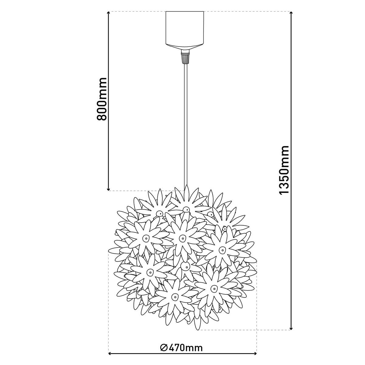 Näve Leuchten Pendelleuchte 7024923 weiß Kunststoff B/H/T: ca. 47x135x47 cm E27 1 Brennstellen