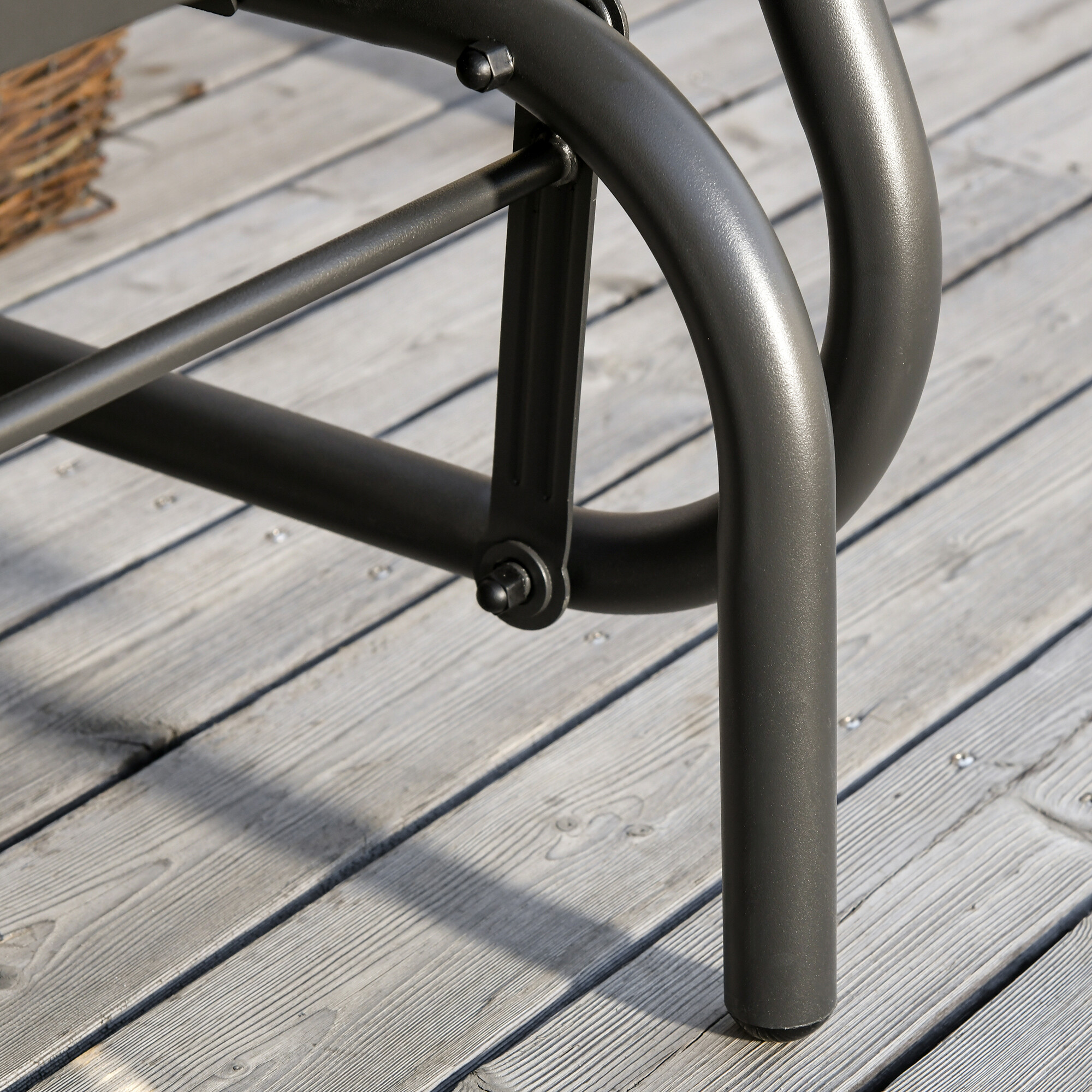 Outsunny Gartenstuhl grau Metall B/H/T: ca. 75x85x66 cm