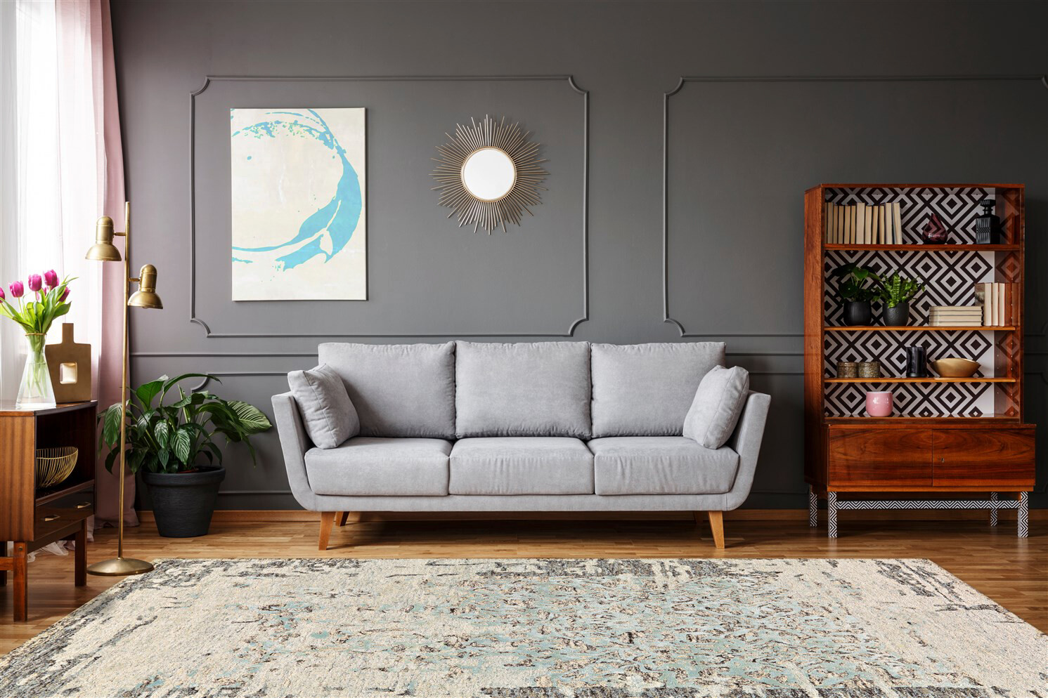 Arte Espina Kurzflorteppich Damast 8067 grau B/L: ca. 120x180 cm Arte Espina Kurzflorteppich Damast 8067 grau B/L: ca. 120x180 cm