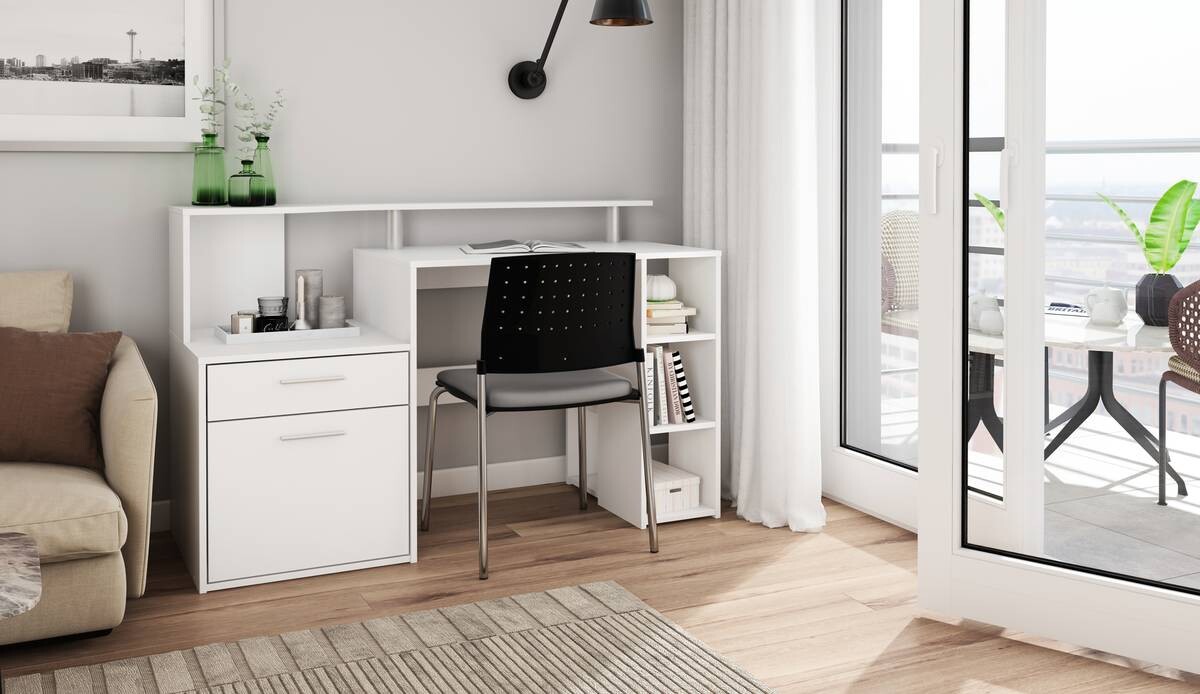 Schreibtisch LOUIS weiß B/H/T: ca. 140x89x55 cm