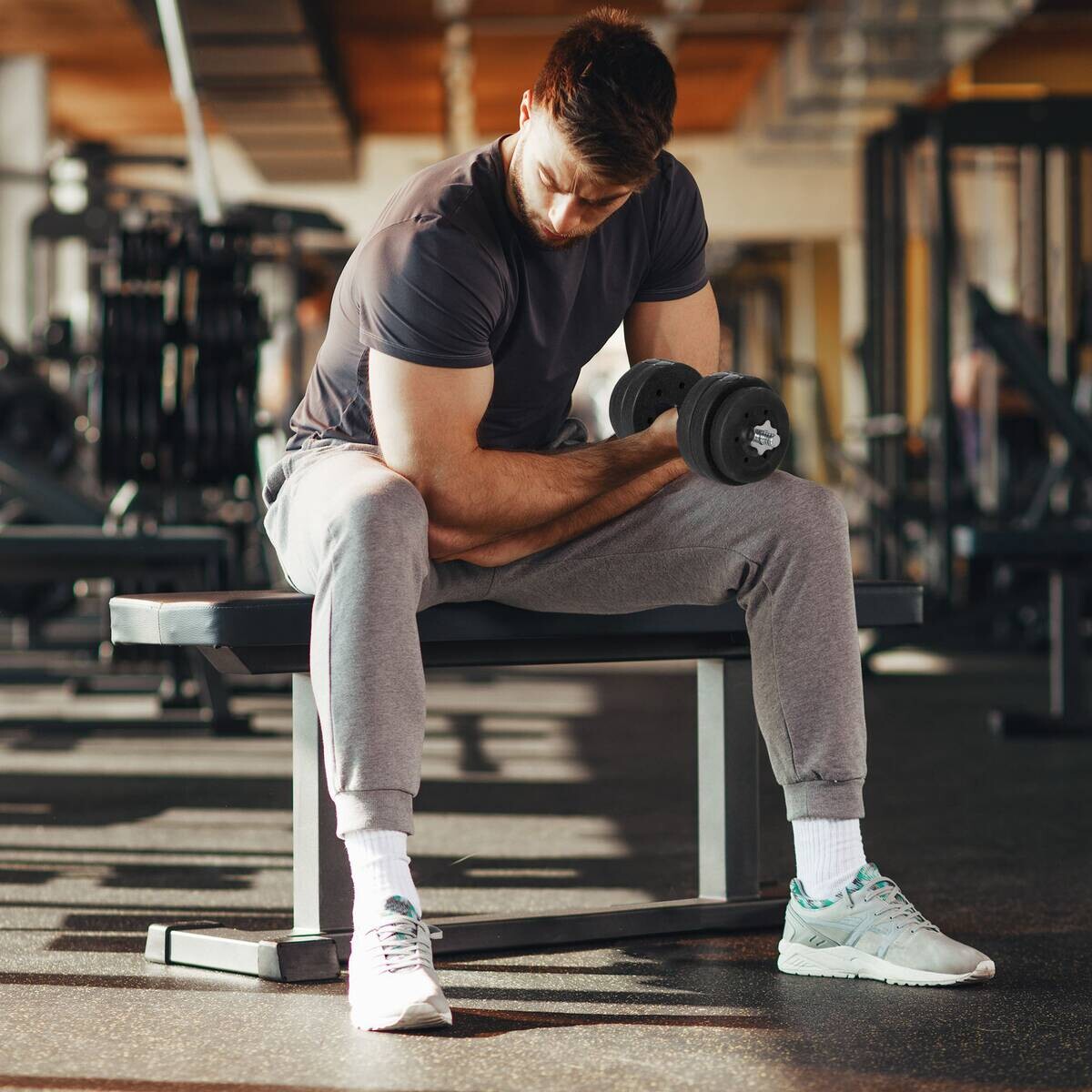 HOMCOM Hantelset schwarz Kunststoff B/H/L: ca. 18x7,5x43 cm