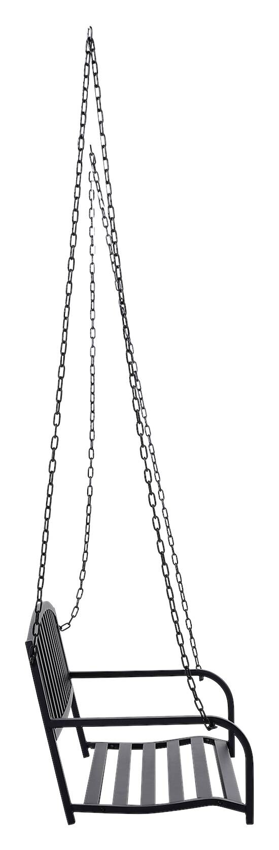 Outsunny Hängebank schwarz Metall B/H/T/L: ca. 60x53x63x127 cm