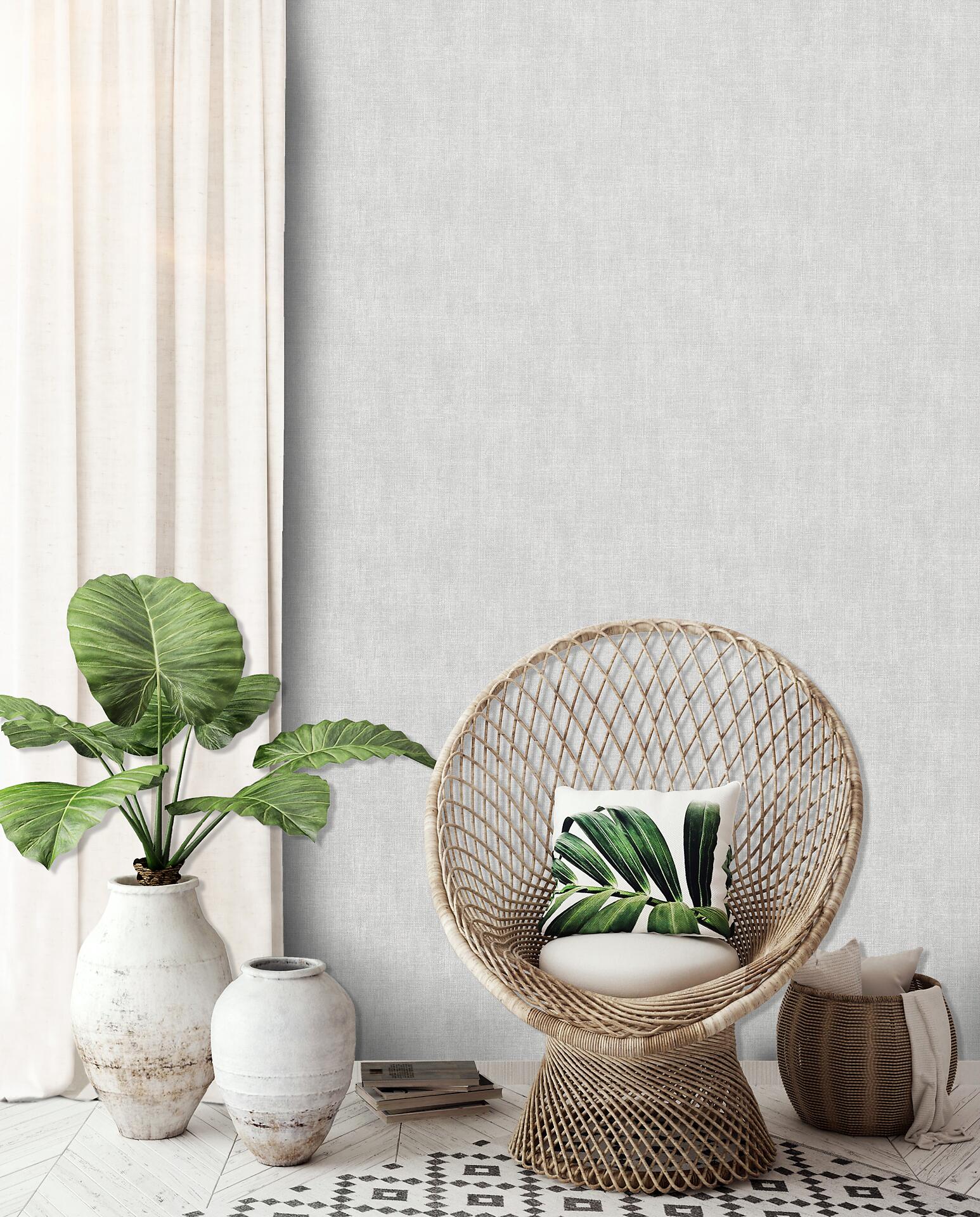 Papiertapete Uni hellgrau B/L: ca. 53x1005 cm