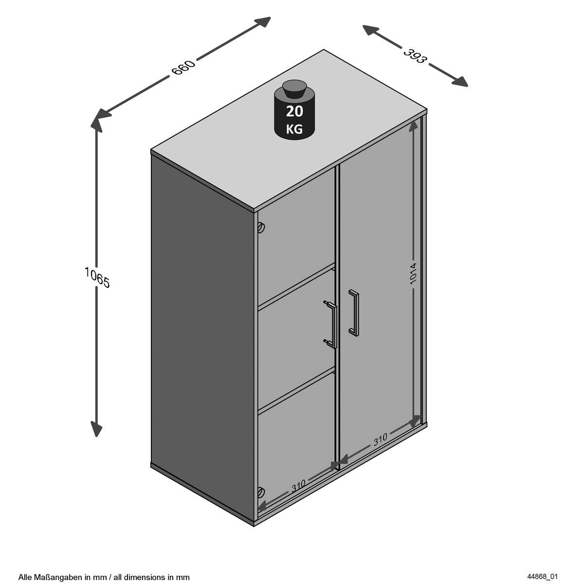 Aktenschrank weiß B/H/T: ca. 66x107x39 cm Aktenschrank weiß B/H/T: ca. 66x107x39 cm