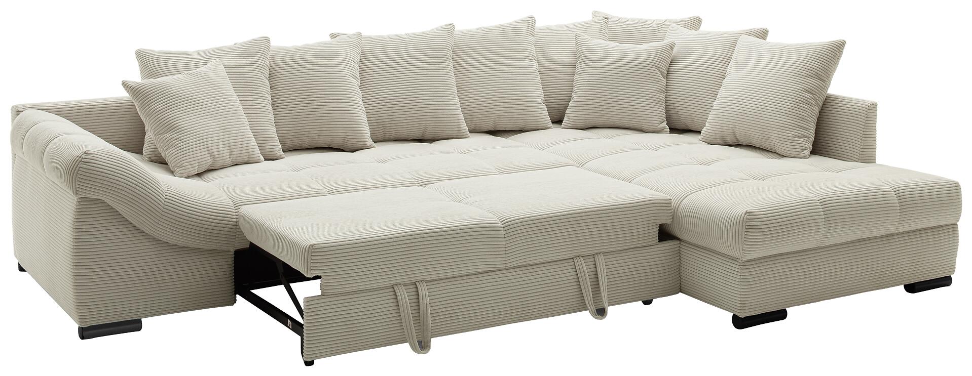 Ecksofa mit Bettfunktion natur Microfaser B/H/T: ca. 303x88x202 cm Ecksofa mit Bettfunktion natur Microfaser B/H/T: ca. 303x88x202 cm