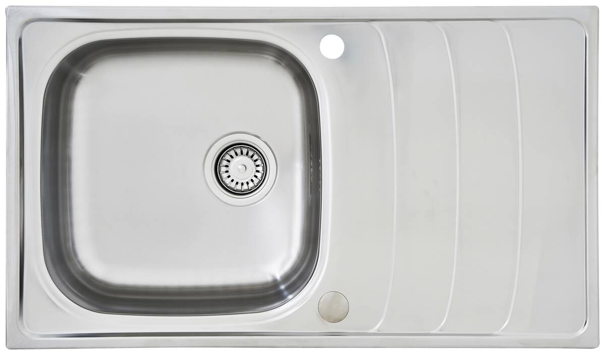 Respekta Einbauspüle Miami 86 x 50 Edelstahl B/H/T: ca. 86x19x50 cm