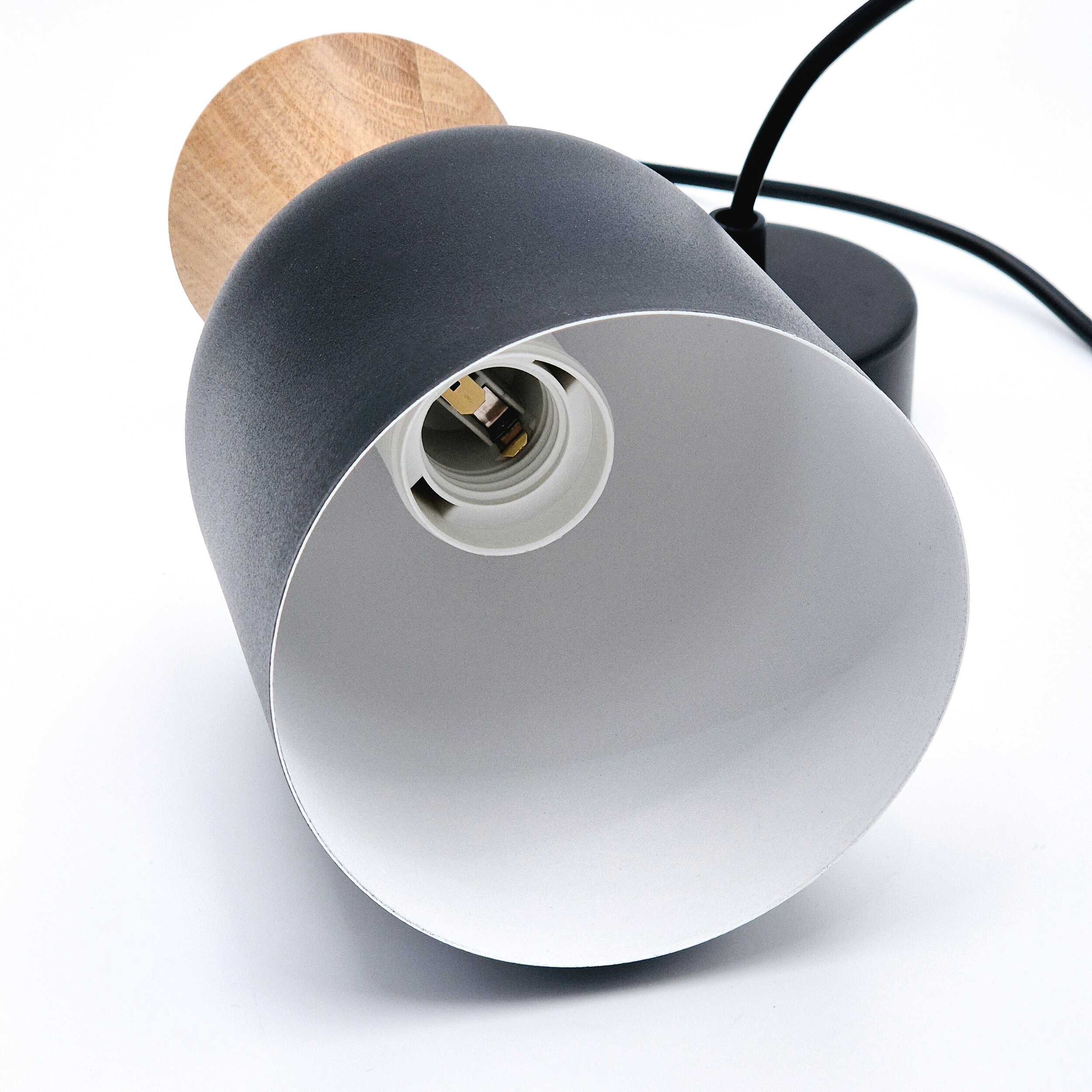 Lamkur Hängeleuchte schwarz Eiche Stahl Holz B/H/L: ca. 11x102x11 cm E27 1 Brennstellen Lamkur Hängeleuchte schwarz Eiche Stahl Holz B/H/L: ca. 11x102x11 cm E27 1 Brennstellen