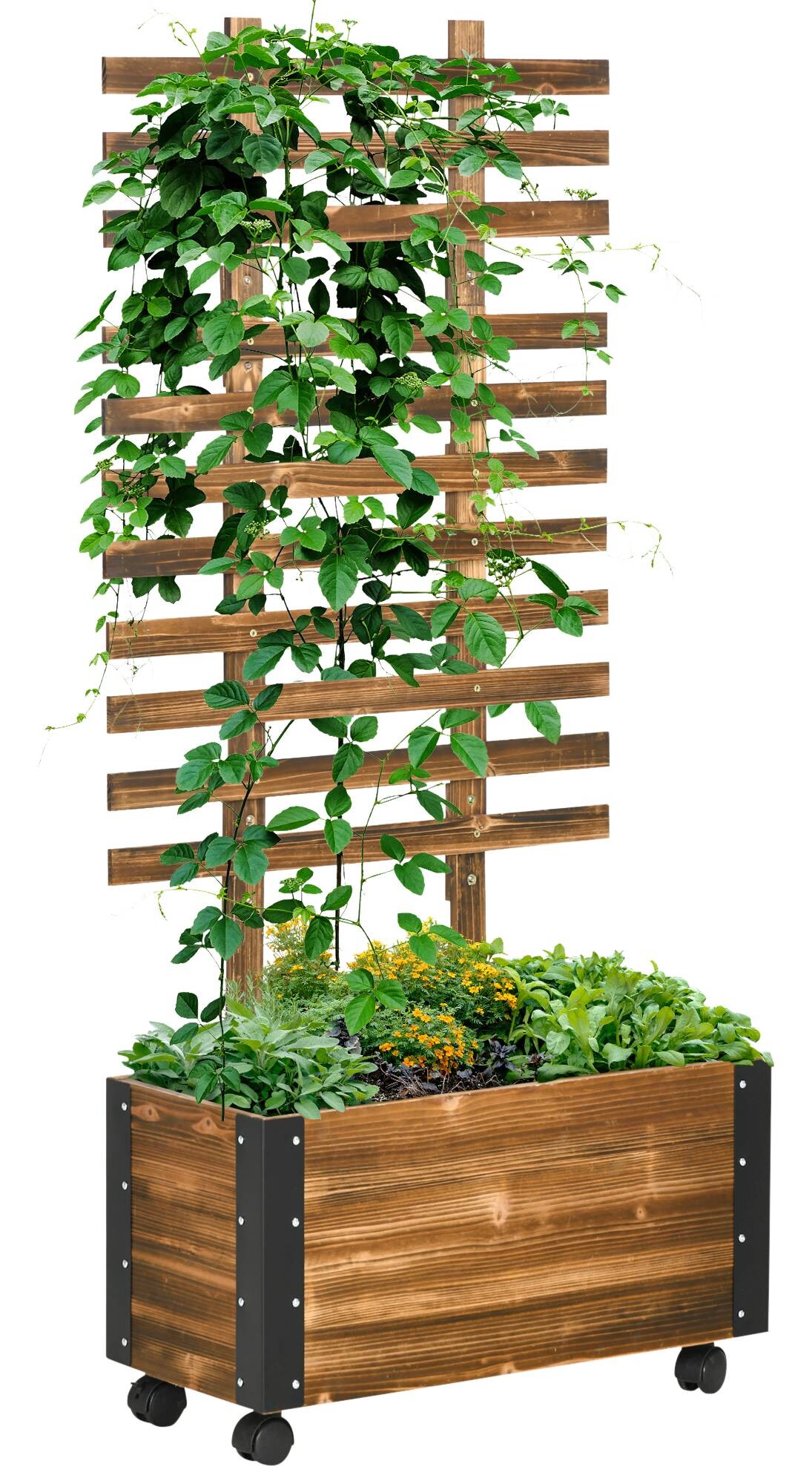 Outsunny Blumenkasten mit Rankhilfe