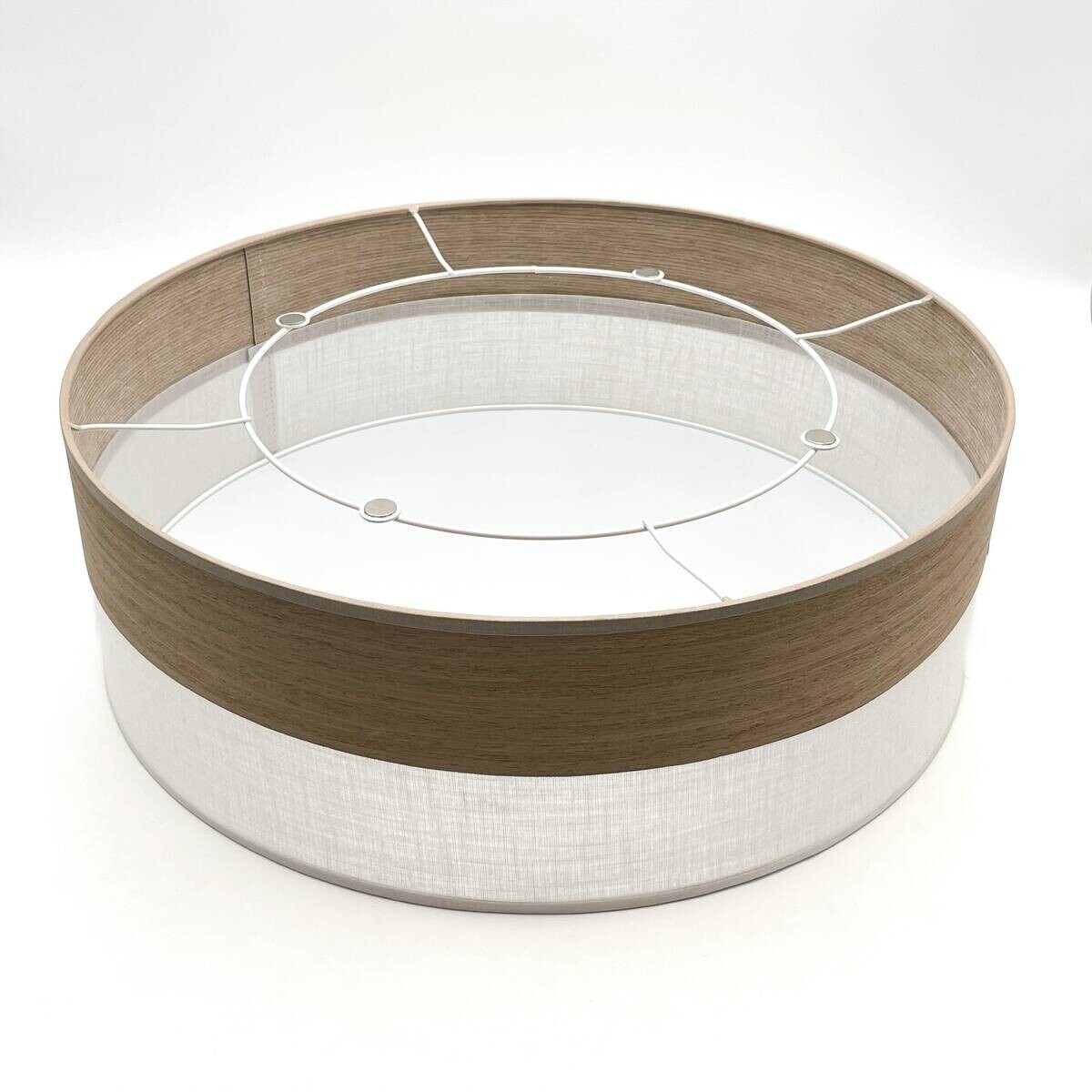 Lamkur Deckenleuchte Eiche weiß PVC Holz B/H/L: ca. 45x15x45 cm E27 2 Brennstellen