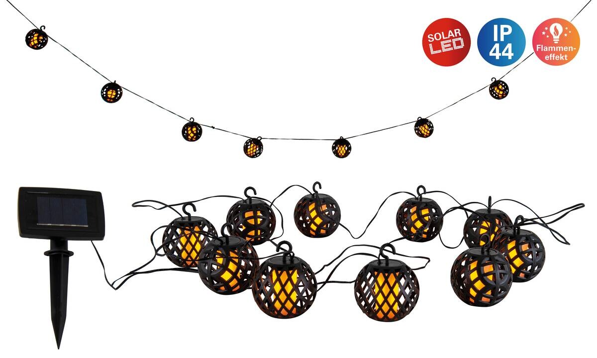 Solarlichterkette 5313022 schwarz Kunststoff B/H/T: ca. 7x10x485 cm