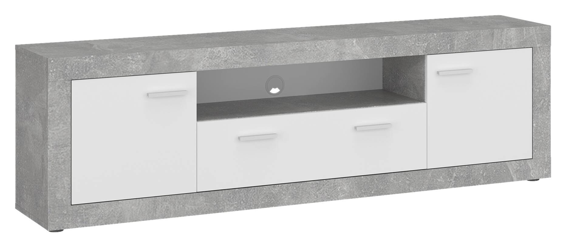 TV-Lowboard Focus Beton Optik weiß glänzend B/H/T: ca. 173,8x54x39 cm TV-Lowboard Focus Beton Optik weiß glänzend B/H/T: ca. 173,8x54x39 cm