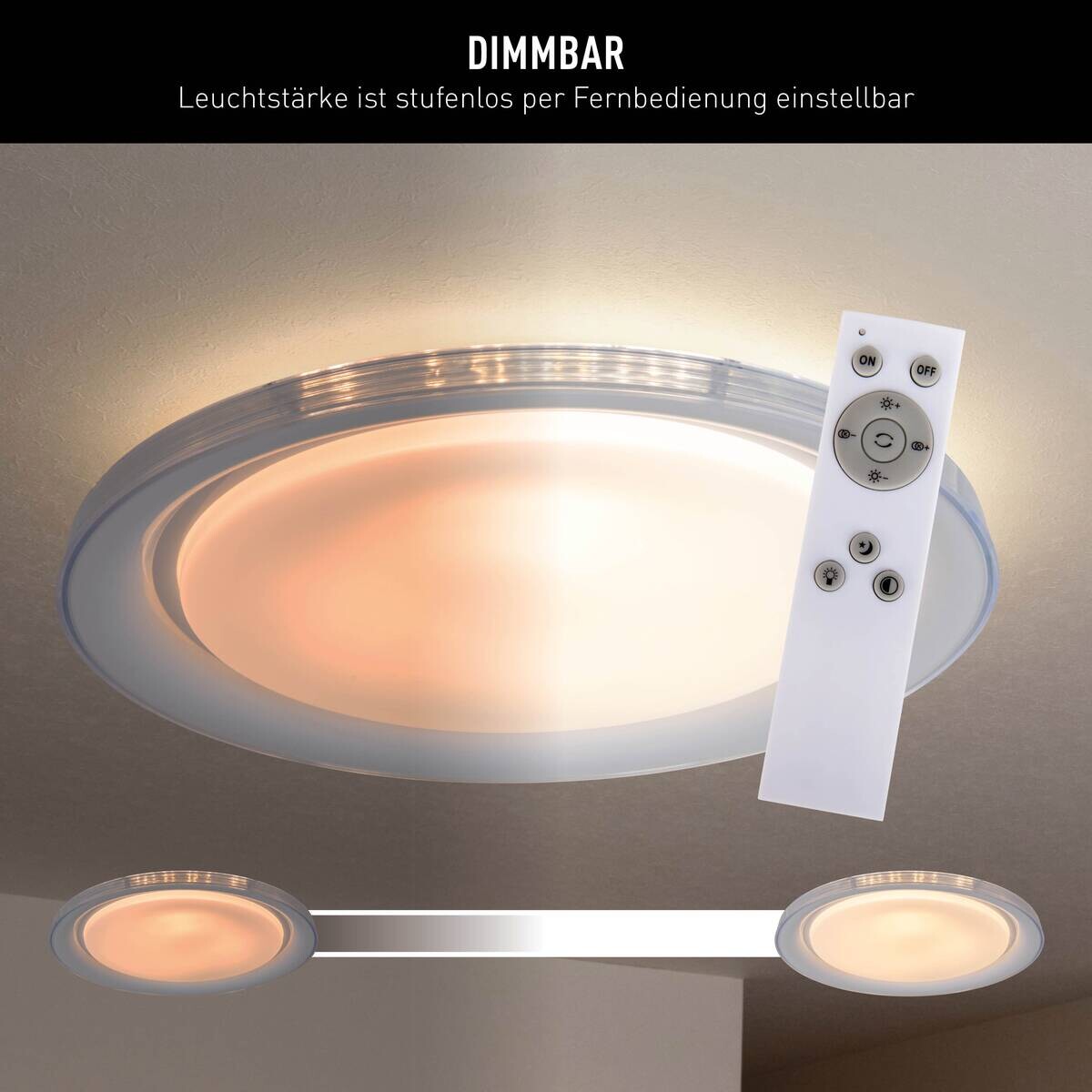 Näve Leuchten LED-Deckenleuchte weiß Metall Kunststoff B/H/T/D: ca. 50,5x7,5x50,5x50,5 cm