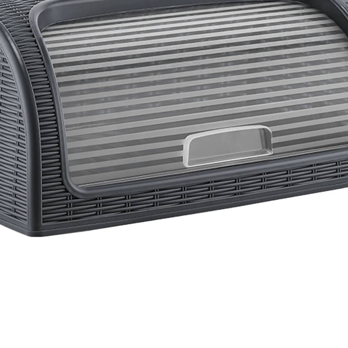 MICHELINO Brotkasten anthrazit Kunststoff B/H/T: ca. 41x18x26 cm