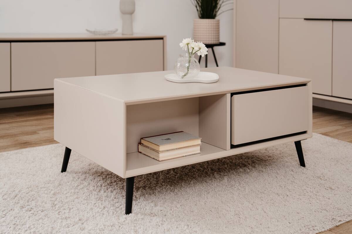 Couchtisch Arona sand schwarz B/H/T: ca. 94x40x55 cm