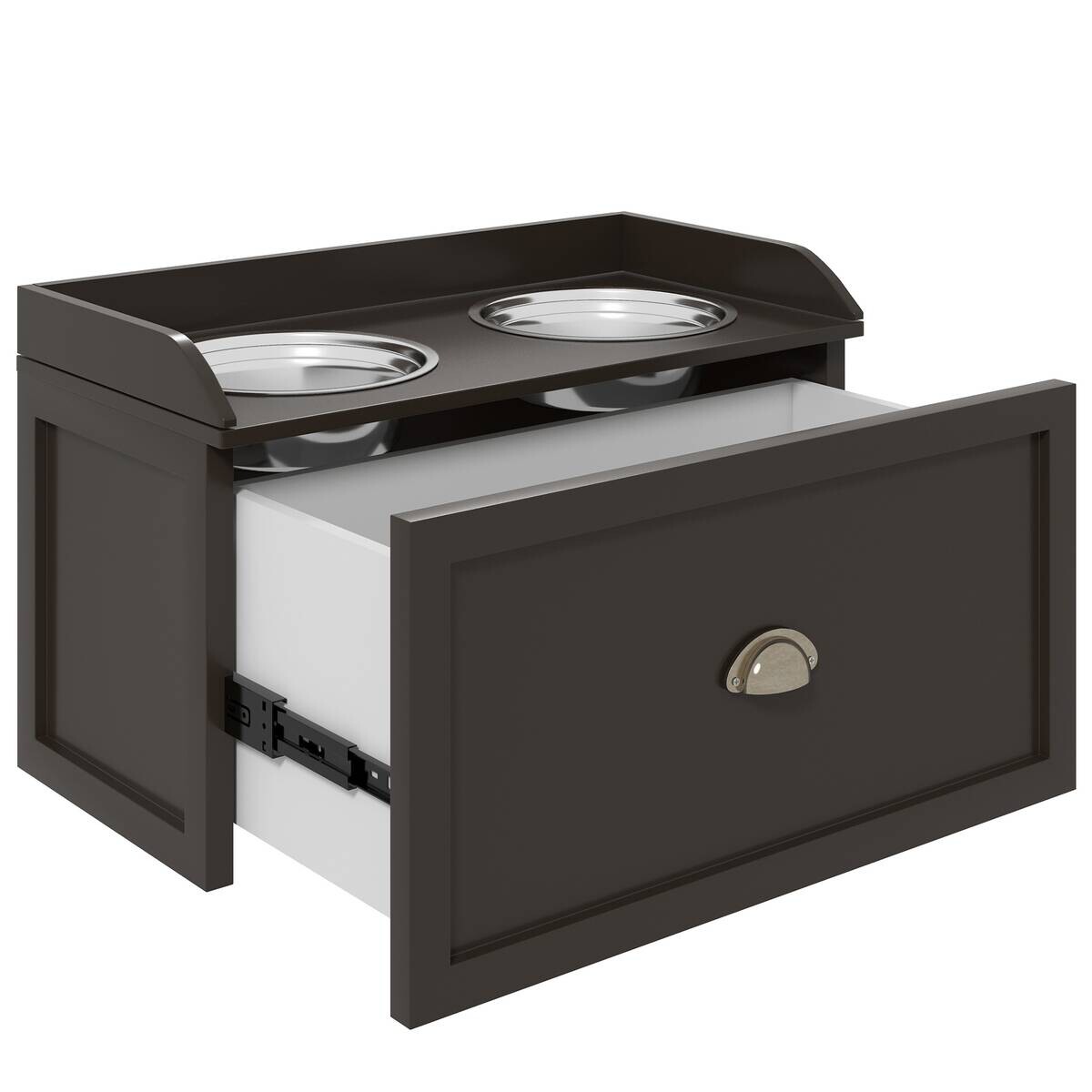 PawHut Hunde-Zubehör braun Edelstahl B/H/L: ca. 30x60x36 cm