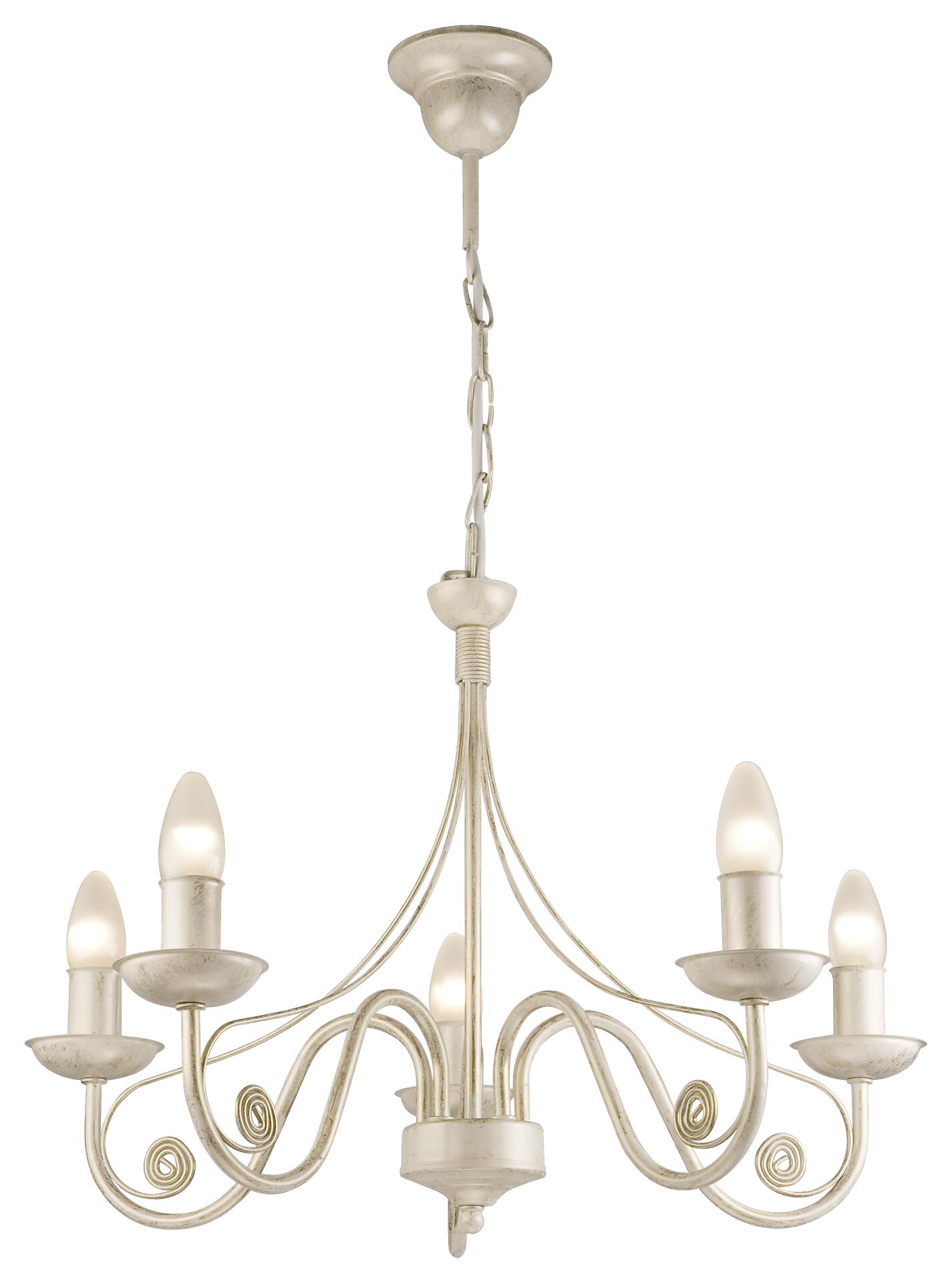 Lamkur Pendelleuchte DONATO 22536 weiß Stahl H/L: ca. 72x57 cm E14 5 Brennstellen