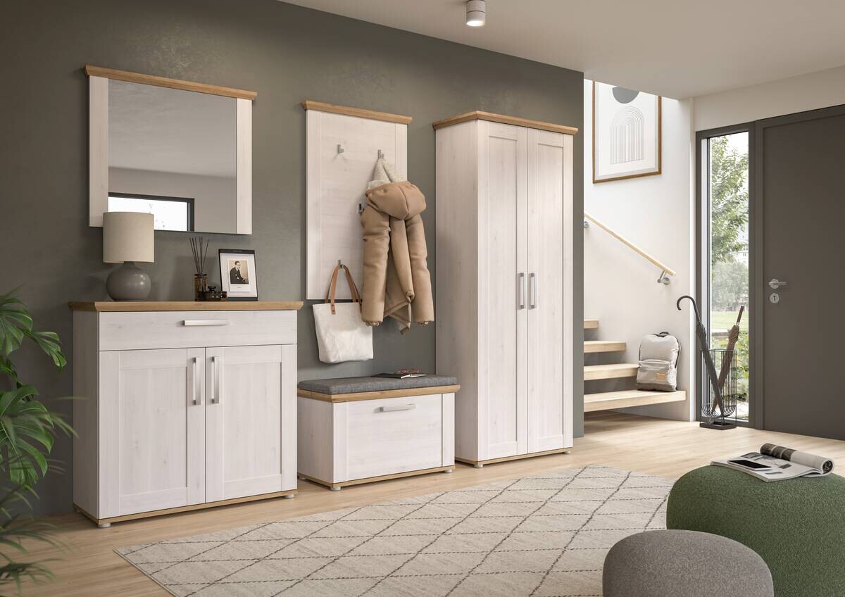 Schuhschrank Verona Sibiu Lärche Nachbildung Eiche Artisan Nachbildung B/H/T: ca. 95x92x39 cm