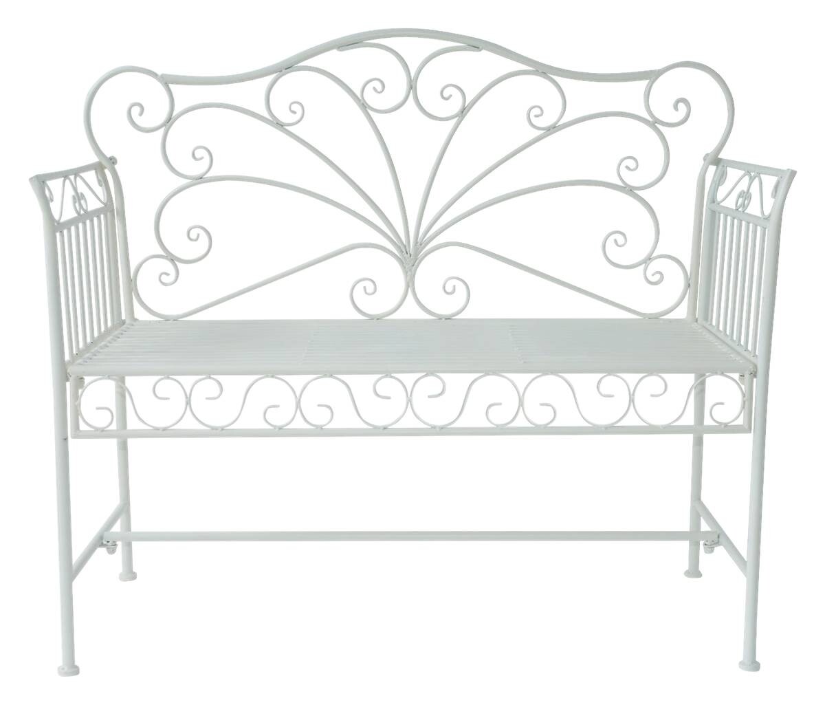 Outsunny Gartenbank weiß Metall B/H/T: ca. 114x94x50 cm