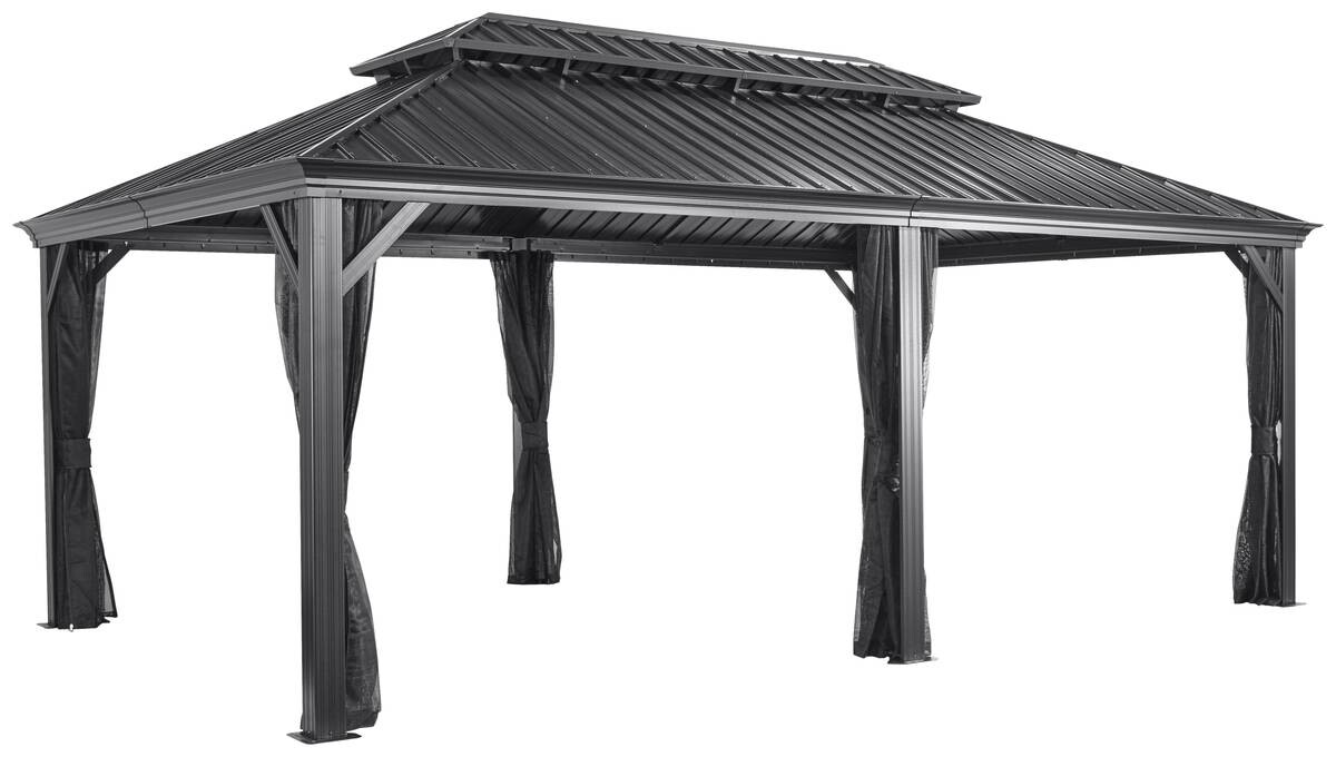 Sojag Pavillon Messina anthrazit Aluminium B/H/L: ca. 363x307x598 cm