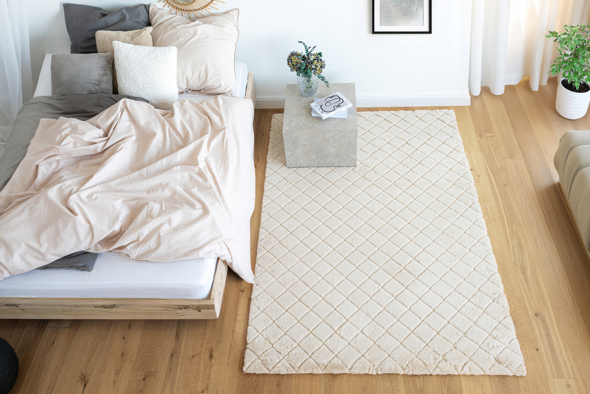 Padiro Hochflorteppich Imala 125 creme B/H/L: ca. 200x3x290 cm