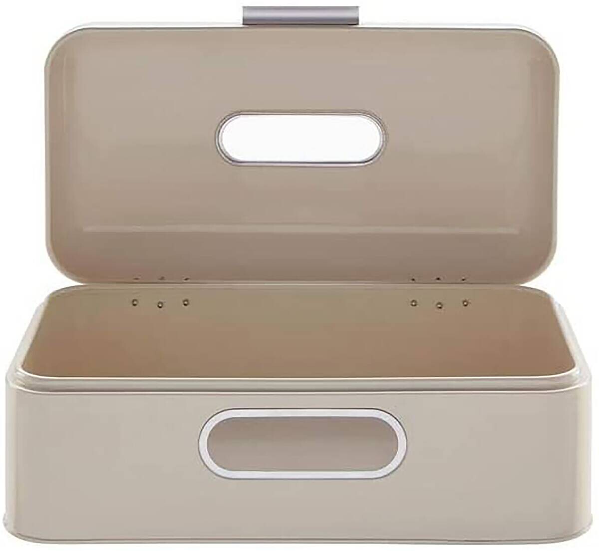 ECHTWERK Brotkasten Retro creme Metall B/H/L: ca. 23,8x17x42,5 cm