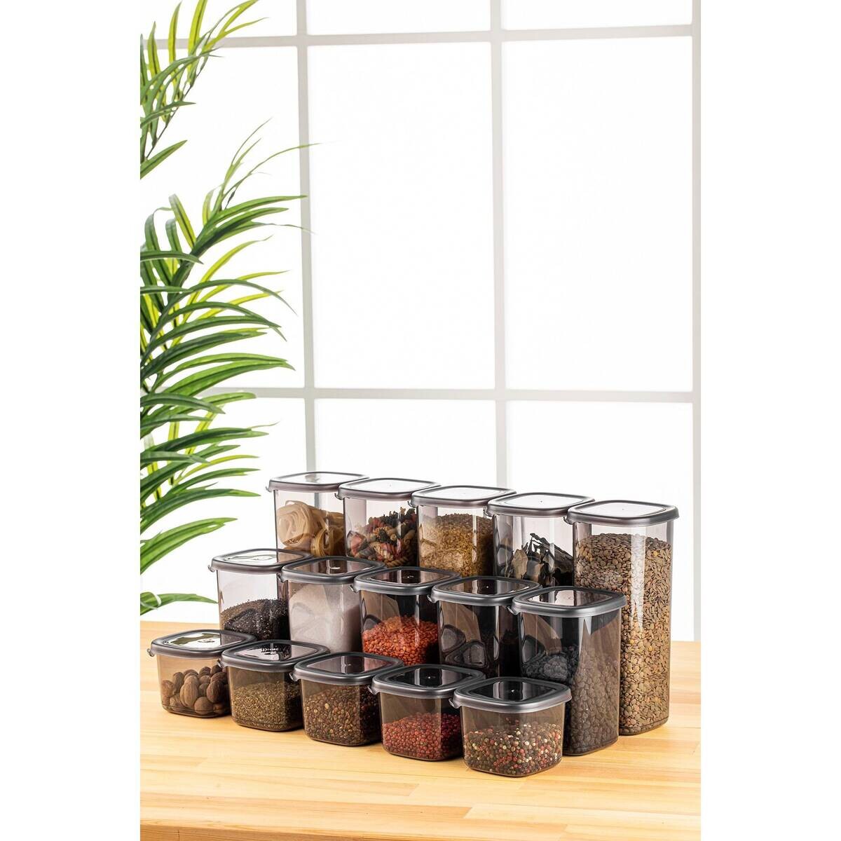 HermiaConcept Vorratsdosenset 15-tlg. anthrazit