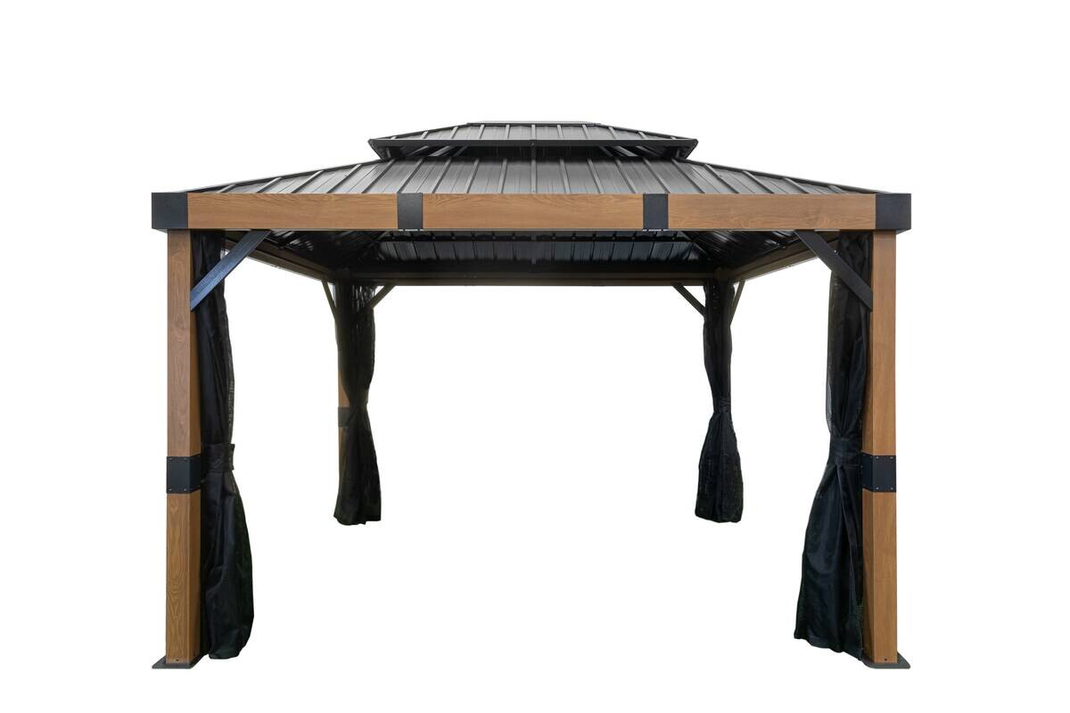 Sojag Pavillon Fontana braun Aluminium B/H/L: ca. 364,3x310x298 cm