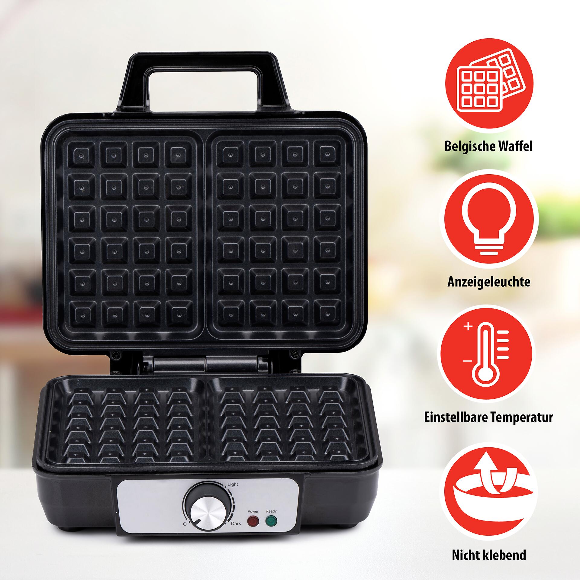 alpina Waffelautomat schwarz Alu B/H/L: ca. 24x10x24 cm