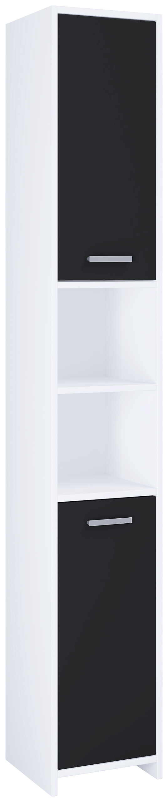 Hochschrank Zalo weiß schwarz B/H/T: ca. 30x180x30 cm