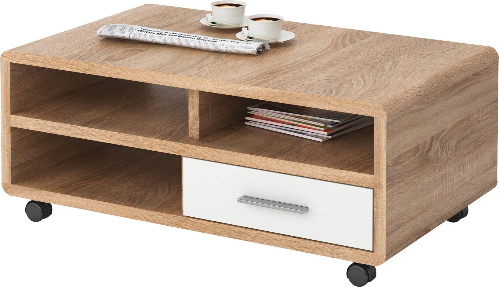 Couchtisch Miami Eiche Sonoma weiß B/H/T: ca. 100x41x60 cm