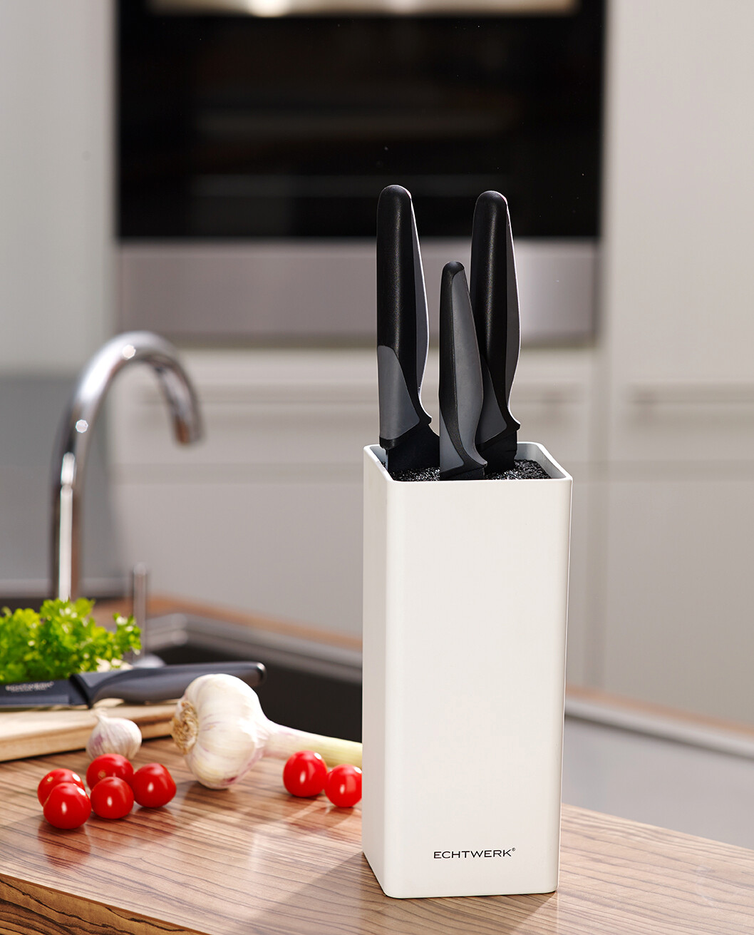 ECHTWERK Messerblock Square weiß Kunststoff 1 tlg.