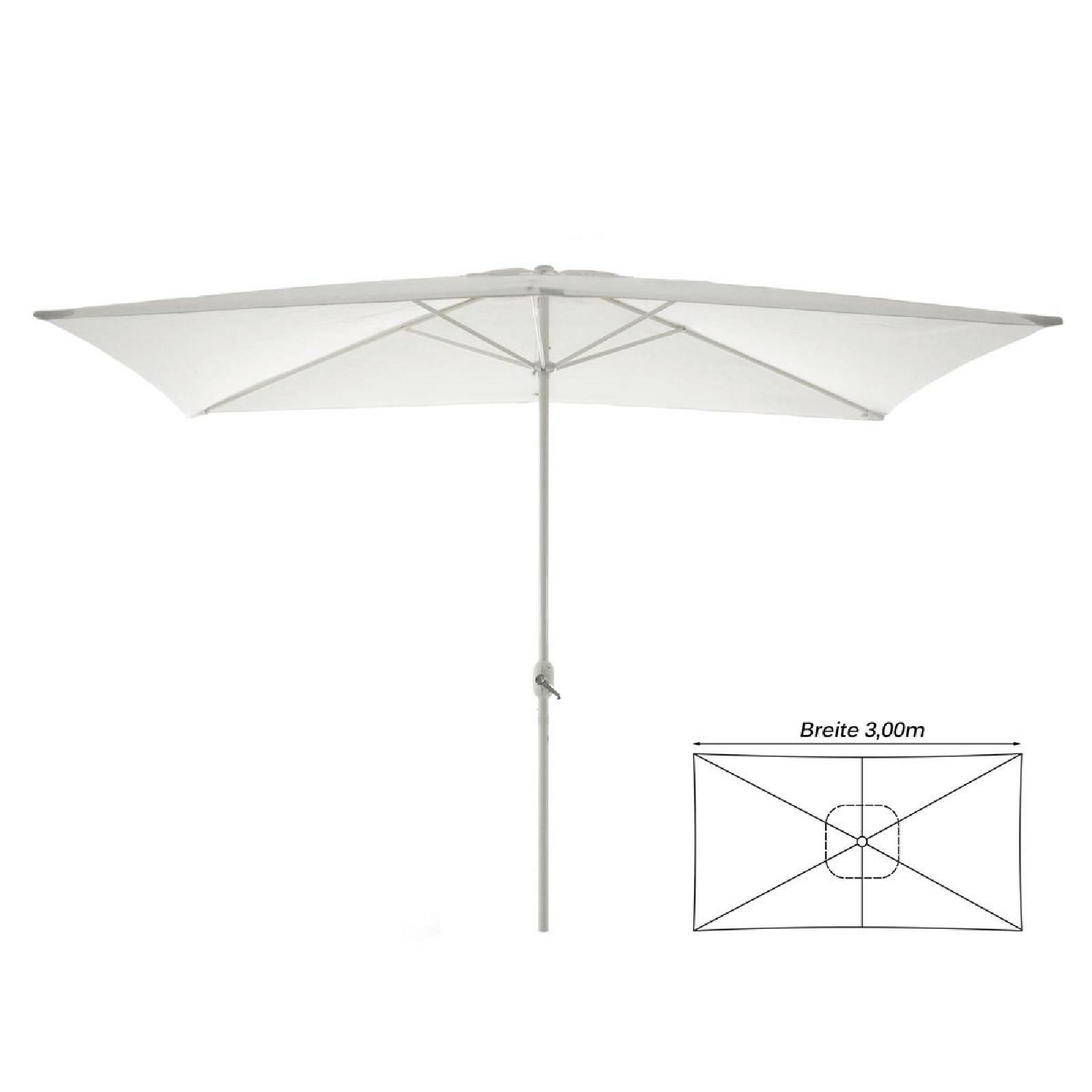 VCM Sonnenschirm weiß Polyester-Mischgewebe B/H/L: ca. 200x235x300 cm