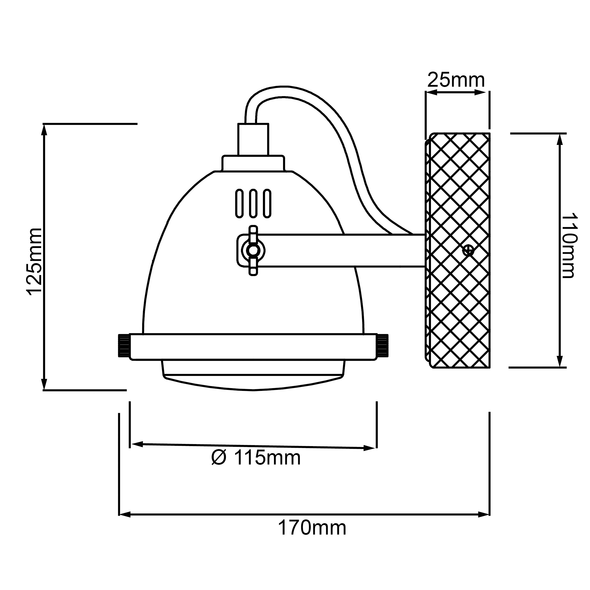Brilliant Spot Carmen Wood 72010/84 braun Metall Holz B/H/T: ca. 12x12,5x9 cm GU10 1 Brennstellen