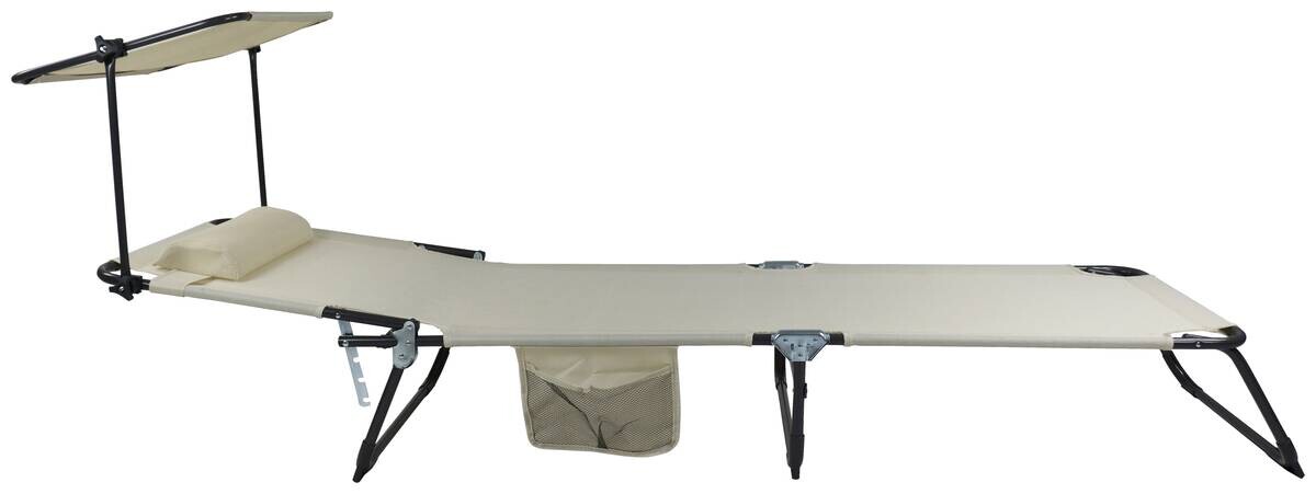 VCM Sonnenliege Bindox creme Textilene B/H/L: ca. 55x24x185 cm