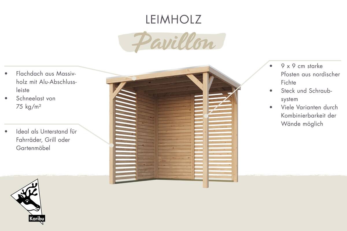 Karibu Pavillon Arizona natur Fichte B/H/T: ca. 453x243x231 cm