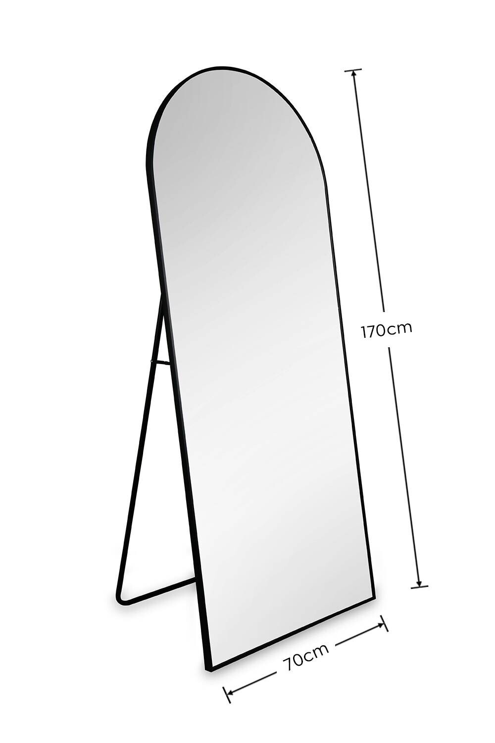 Standspiegel Britt schwarz Metall B/H/T: ca. 70x170x4 cm